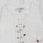 JACHS Girlfriend Lace Up Boho Blouse Top S