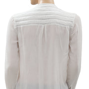 JACHS Girlfriend Lace Up Boho Blouse Top S
