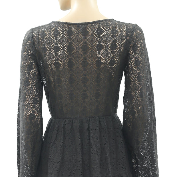 Ecote Urban Outfitters Jessa Floral Lace Mini Dress M