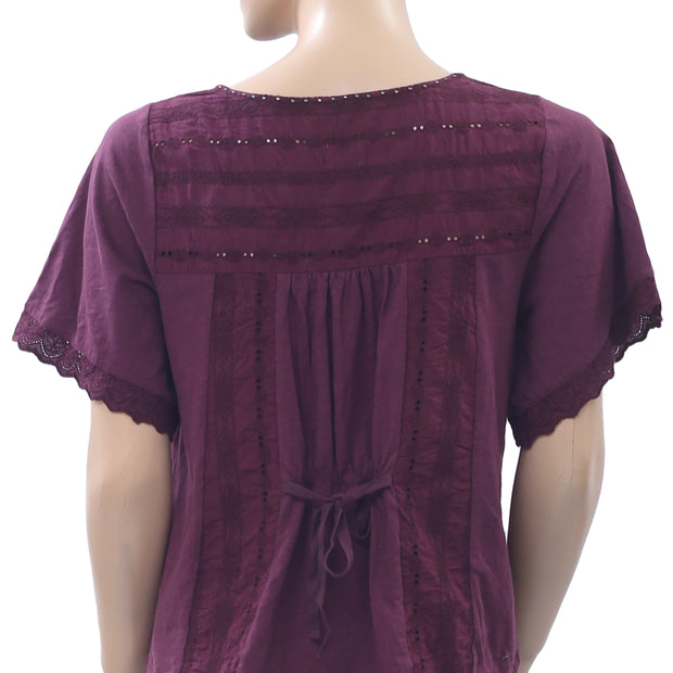Odd Molly Anthropologie 孔眼刺绣衬衫上衣 XS