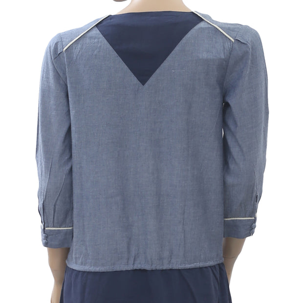 Joe Retro Quarter Blue Cotton Dress S