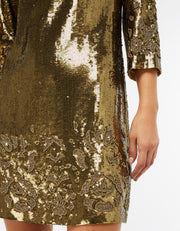 Monsoon Limited Edition Sheryl Sequin Gold Mini Dress