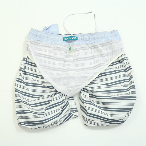 Bonobos Riviera Recycled Swim Trunks Striped Print Shorts M