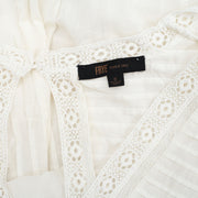 FRYE x Anthropologie Pintuck Ivory Lace Midi Dress