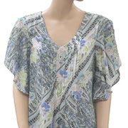 Maeve Anthropologie 飘逸玛雅印花衬衫上衣 S