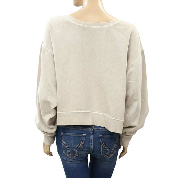 Free People Cool Rider Pullover Top Sweatshirt L