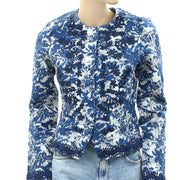 Sezane Printed Floral Embroidered Jacket Blazer Top S