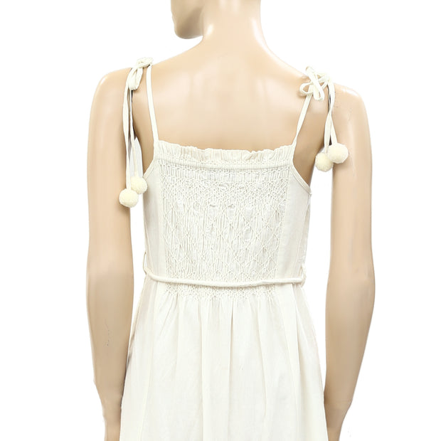 Sea New York Willa Smocked Pleated Cotton-Poplin Midi Dress XS