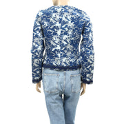 Sezane Printed Floral Embroidered Jacket Blazer Top S