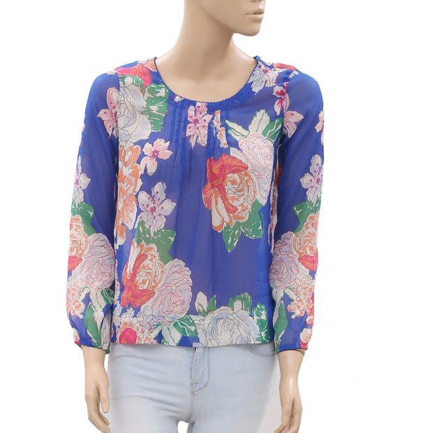 S Oliver Floral Printed Blouse Sheer Top S