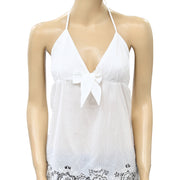 Anthropologie Embroidered Halter Blouse Top