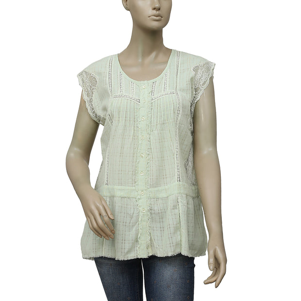 Free People Floral Pattern Lace Top S