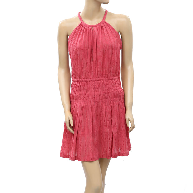 IRO Coral Pink Ruched Mini Dress S-36