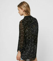 ALL SAINTS Mariana Hearts Embroidered Shirt Top