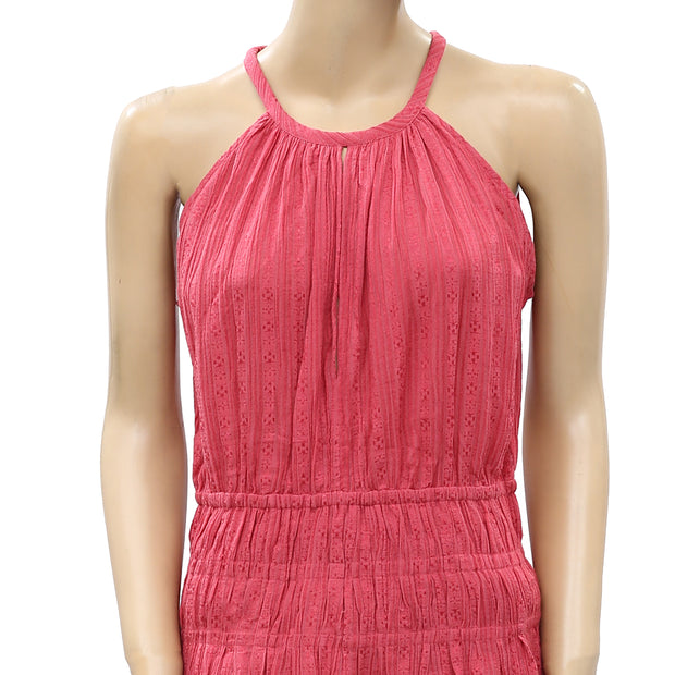 IRO Coral Pink Ruched Mini Dress S-36
