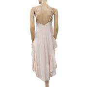 ULLA JOHNSON Emilia Lace-Trimmed Ruffled Silk Tunic Dress