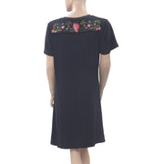 Caite Anthropologie Floral Embroidered Tunic Dress
