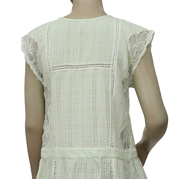 Free People Floral Pattern Lace Top S