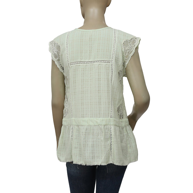 Free People Floral Pattern Lace Top S