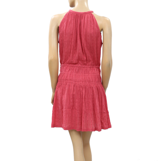 IRO Coral Pink Ruched Mini Dress S-36