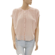 Des Petits Hauts Sirocco Palmier 桃色衬衫衬衫上衣 S
