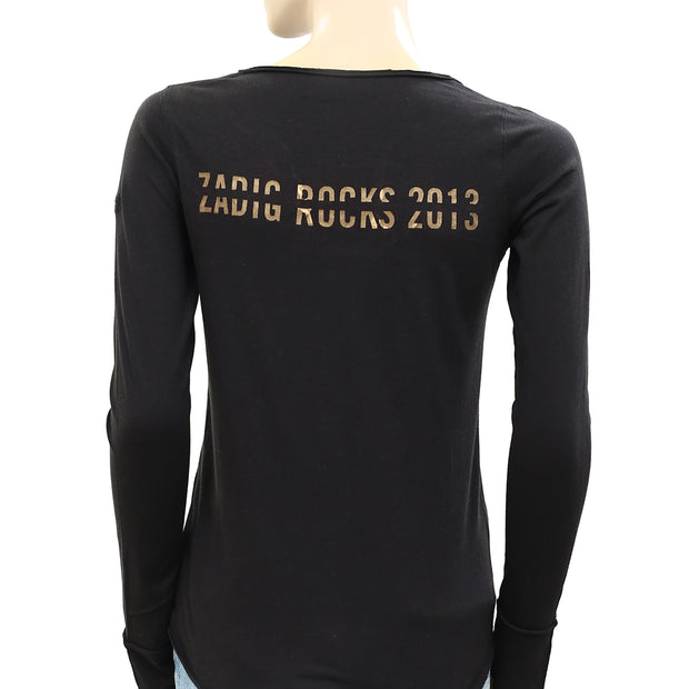 Zadig & Voltaire Zadig Rock Printed T- Shirt Tunic Top
