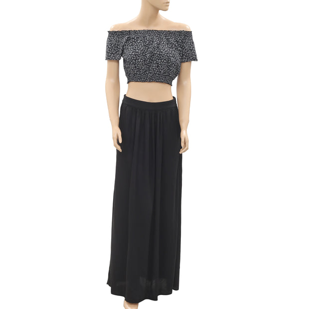 Kimchi Blue Urban Outfitters Print Off Shoulder Crop Top Maxi Skirt Set S