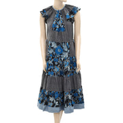 Ulla Johnson Floral Printed Midi Dress XS