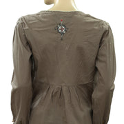 Odd Molly Anthropologie Find Me In The Outskirts Of Prudence Blouse Top S