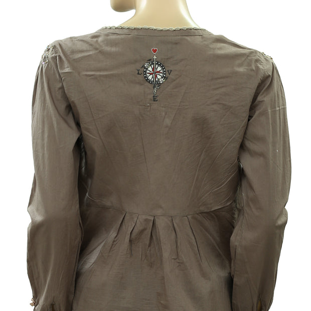 Odd Molly Anthropologie Find Me In The Outskirts Of Prudence Blouse Top S