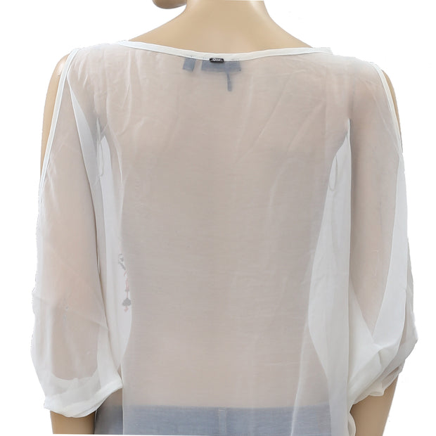 Dex Floral Embroidered Kimono Tunic Top XS