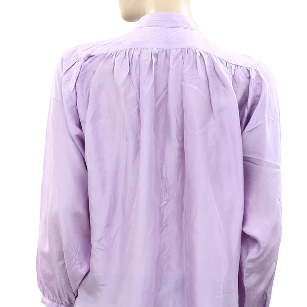 Apiece Apart Purple Silk Blouse Top S