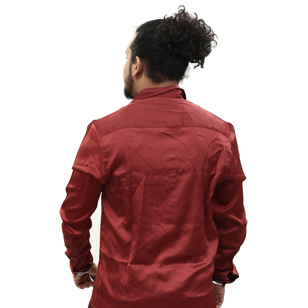 ASOS DESIGN Men's Regular Camp Satin Shirt