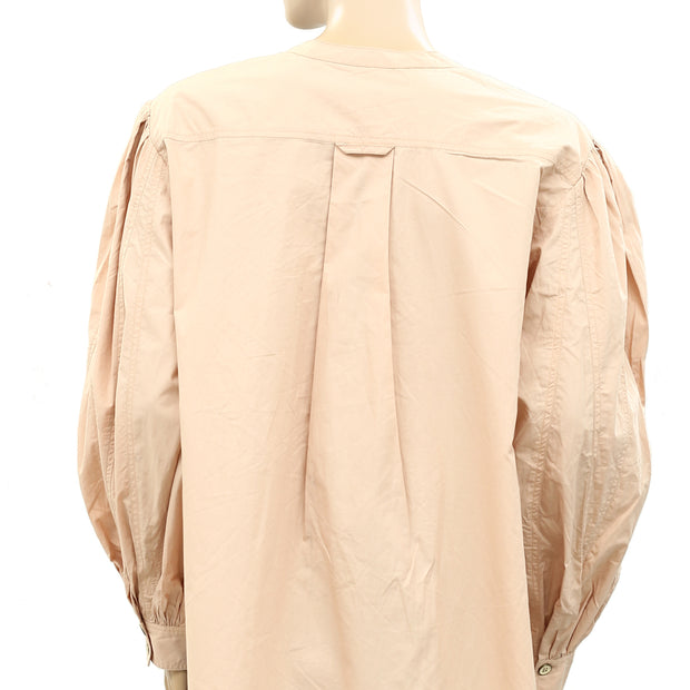Ulla Johnson Nude Button Down Blouse Top L