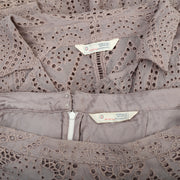 Odd Molly Anthropologie Eyelet Embroidered Blouse Top & Pants Set M-2