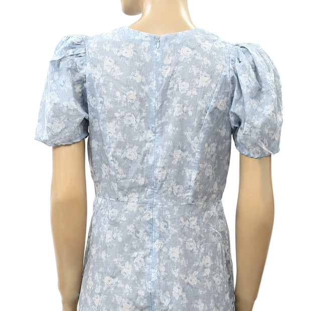 PIA TJELTA Floral Printed Puff Sleeves Mini Dress