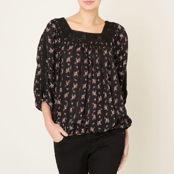 Denim & Supply Ralph Lauren Floral Print Oversized Top