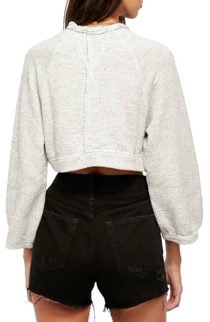 Free People Jade Pullover Sweatshirt Cropped Top XS