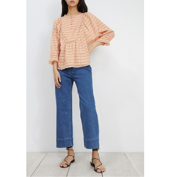 Apiece Apart Cala Bib Blouse Top M 8