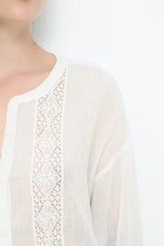 Des Petits Hauts Idalou Ivory Tunic Shirt Top
