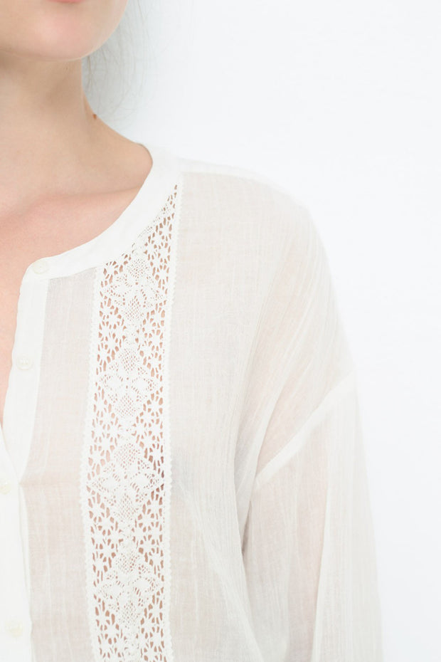 Des Petits Hauts Idalou Ivory Tunic Shirt Top