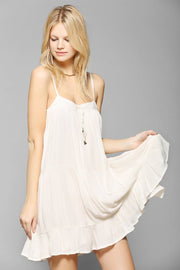 Ecote Urban Outfitters Maddie Tiered Sundress Ivory Mini Dress S
