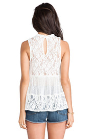 Free People Ladybird Lace High Neck Tank Top S