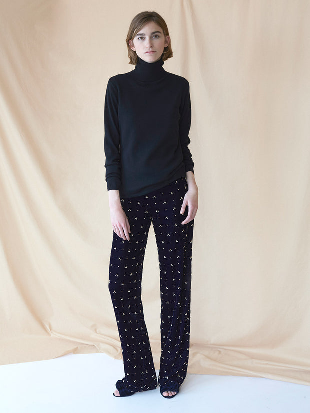 Hoss Intropia Anthropologie Metal Beads Velvet Trouser Pants XS