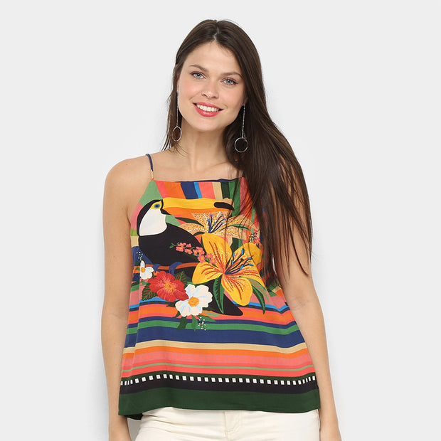 Farm Rio Anthropologie Regatta Wonder From Toucan Cami Blouse Top
