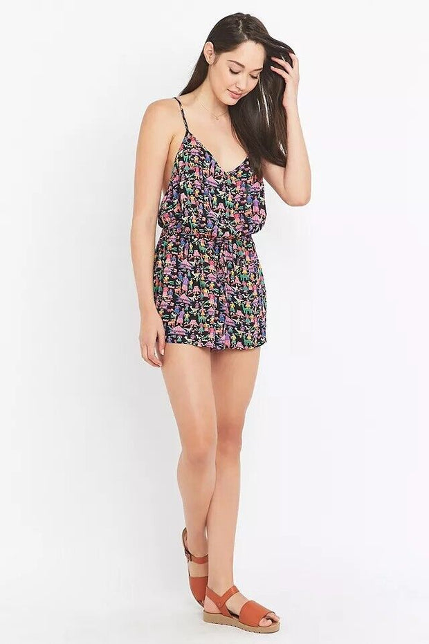 Staring At Stars Urban Outfitters Print Open Back Playsuit Romper Dress