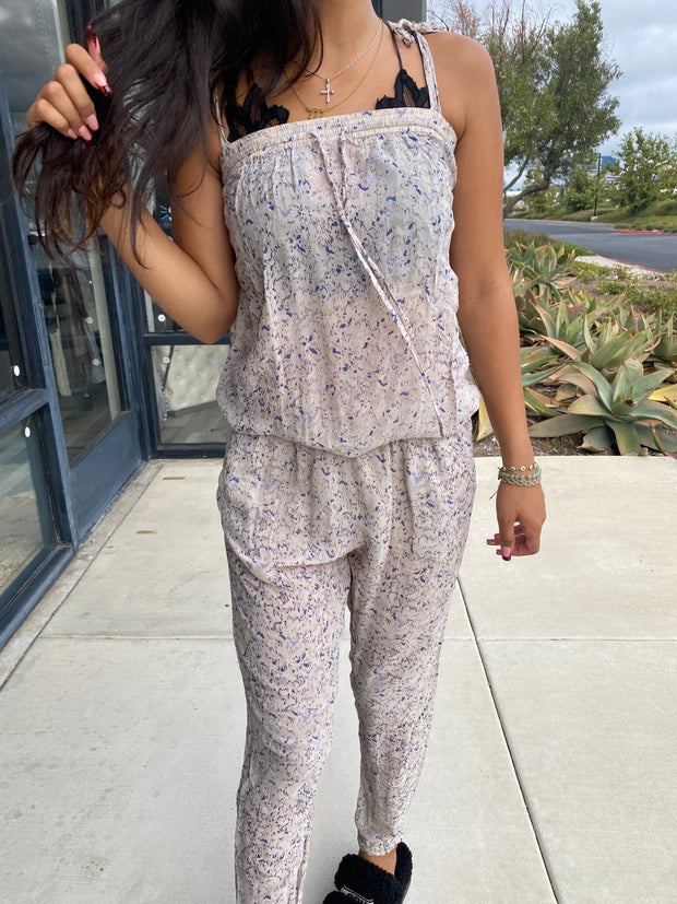 Hoss Intropia Anthropologie Printed Slip Jumpsuit Dress S 38