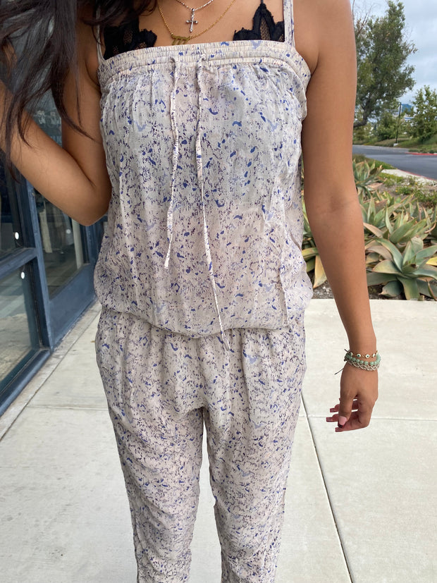 Hoss Intropia Anthropologie Printed Slip Jumpsuit Dress S 38