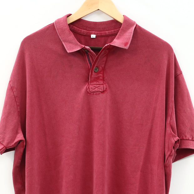 Napapijri Solid Men's Polo Short Sleeve Cotton T-Shirt L