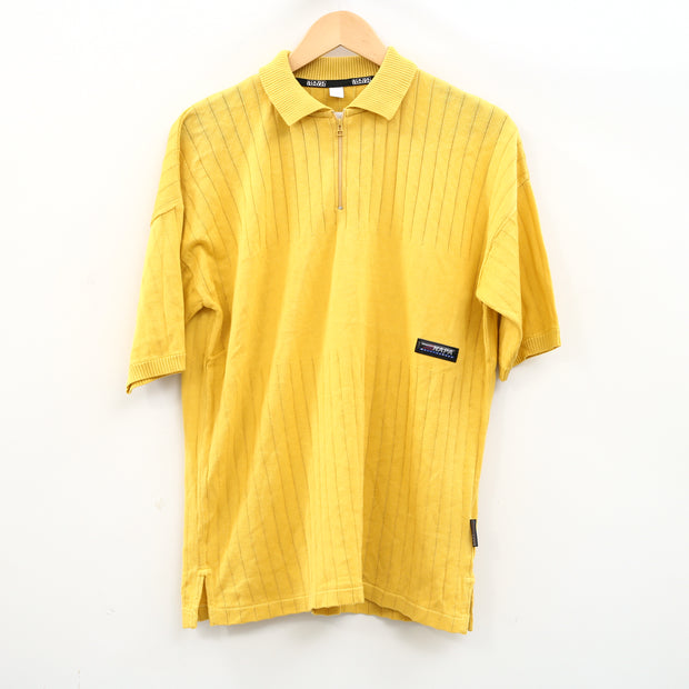 Napapijri Solid Polo Yellow Oversized T-Shirt Men's M